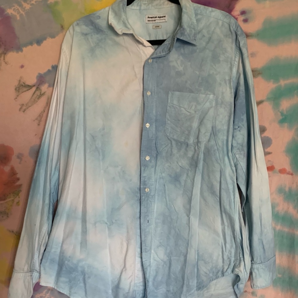 Button Down Tie Dye T-shirt Size Large